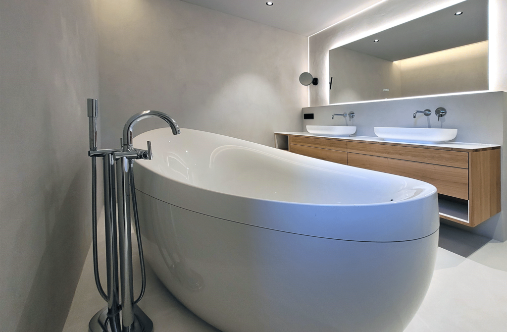fugenloses badezimmer, modern, sauber, perfekt durchdacht
